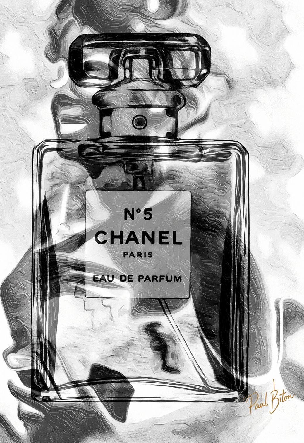 Hommage artistique en noir et blanc